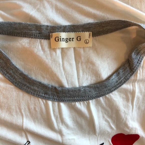 4[Ginger G] White text bubbles Tee - Picture 5 of 6